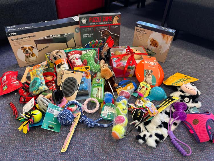 Some of the donations for one of our Christmas baskets for our P & C Christmas Raffle